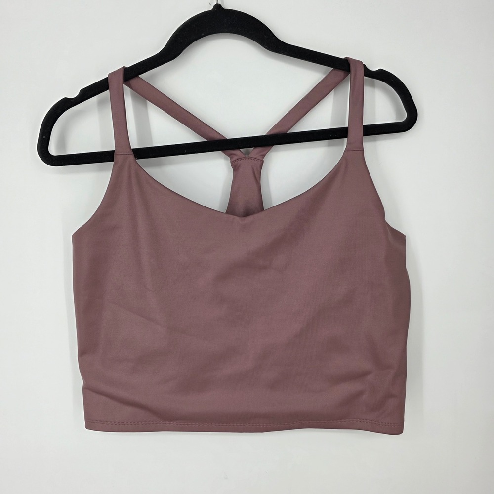 Abercrombie & Fitch Shiny Activewear Tank Top Mauve Racerback Cropped Large